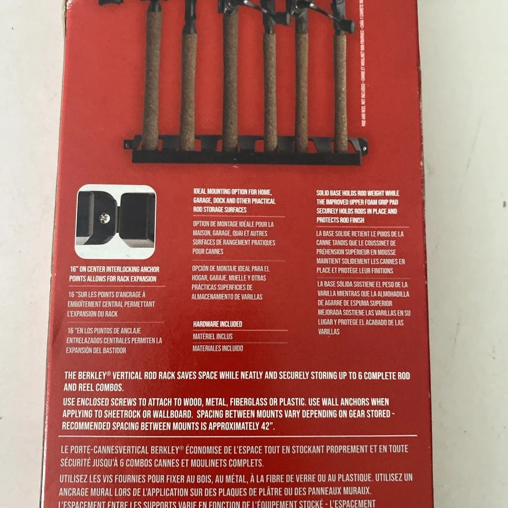 Berkley Vertical Fishing Rod Rack Holder  Storage System Fishing 1546009